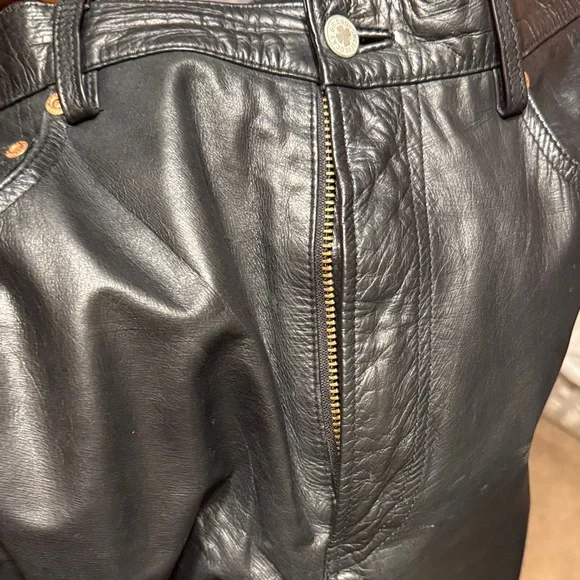Lucky Brand Black Leather Trousers